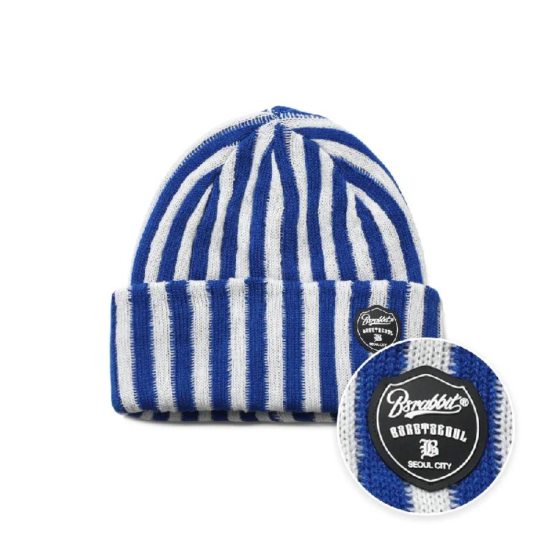 STRIPE BEANIE BLUE