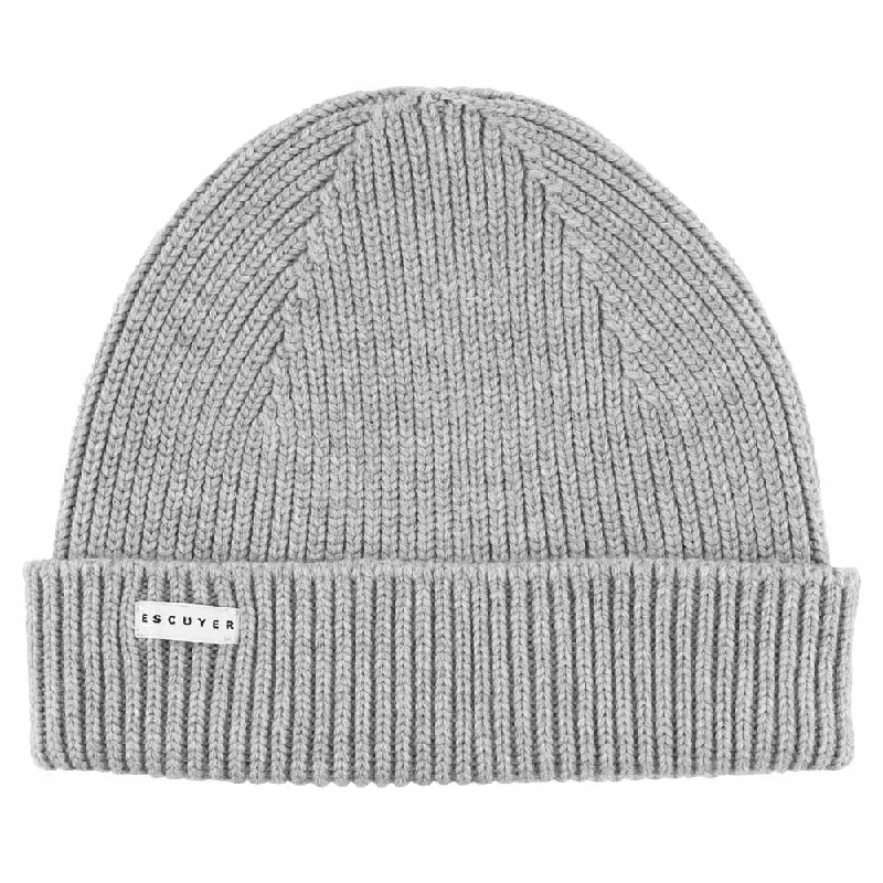 Ribbed Merino Beanie / Light Grey