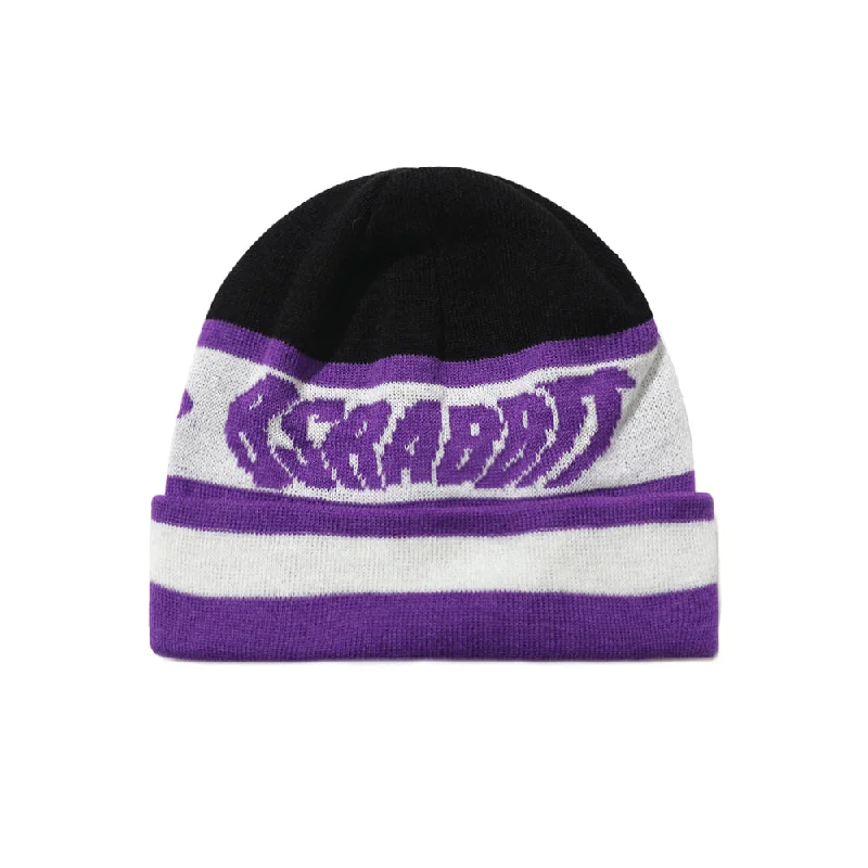 BSR DOUBLE LINE BEANIE GRAPE