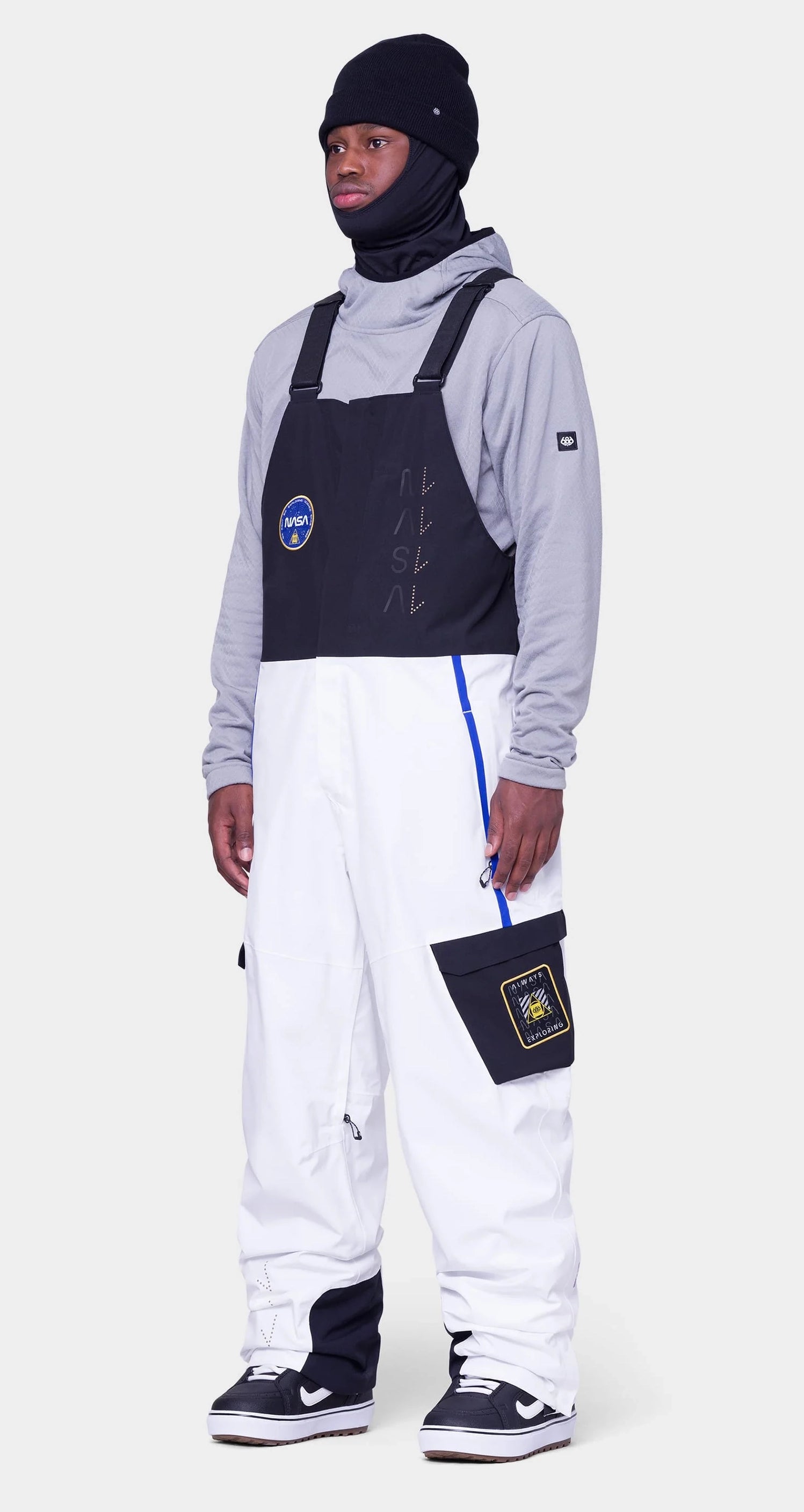 686 Exploration Bib Pants Mens NASA White Black