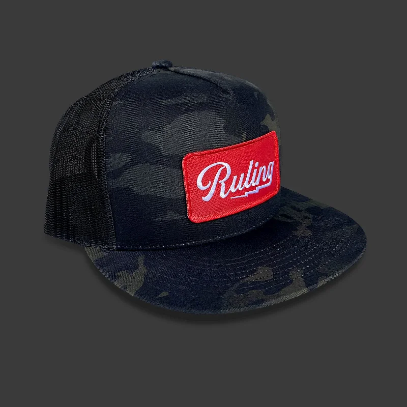 Ruling Lightning Trucker Hat (Black Camo)