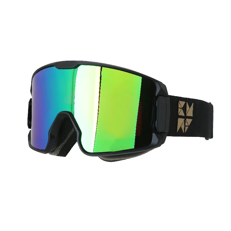 Retro Cylindrical Snow Goggles Emerald Lens