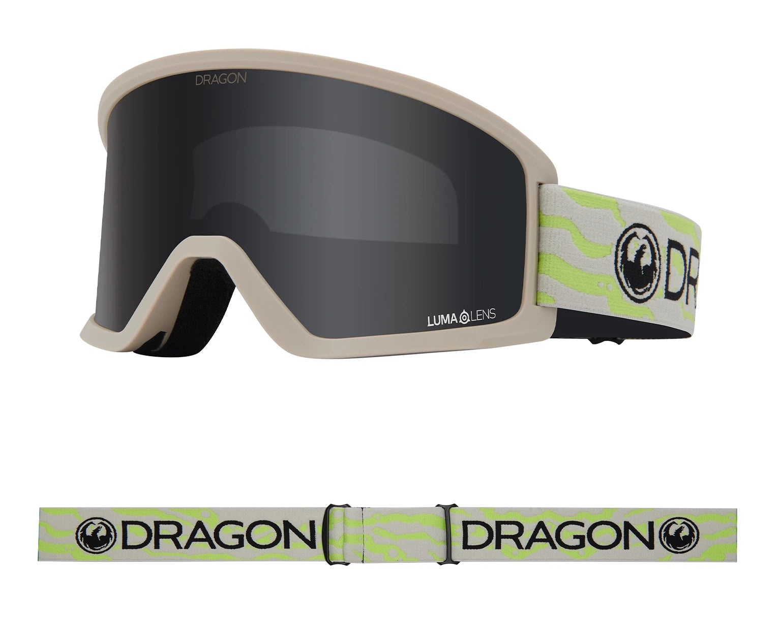 Dragon DX3 OTG Snow Goggles Low Bridge Kelp / Lumalens Dark Smoke