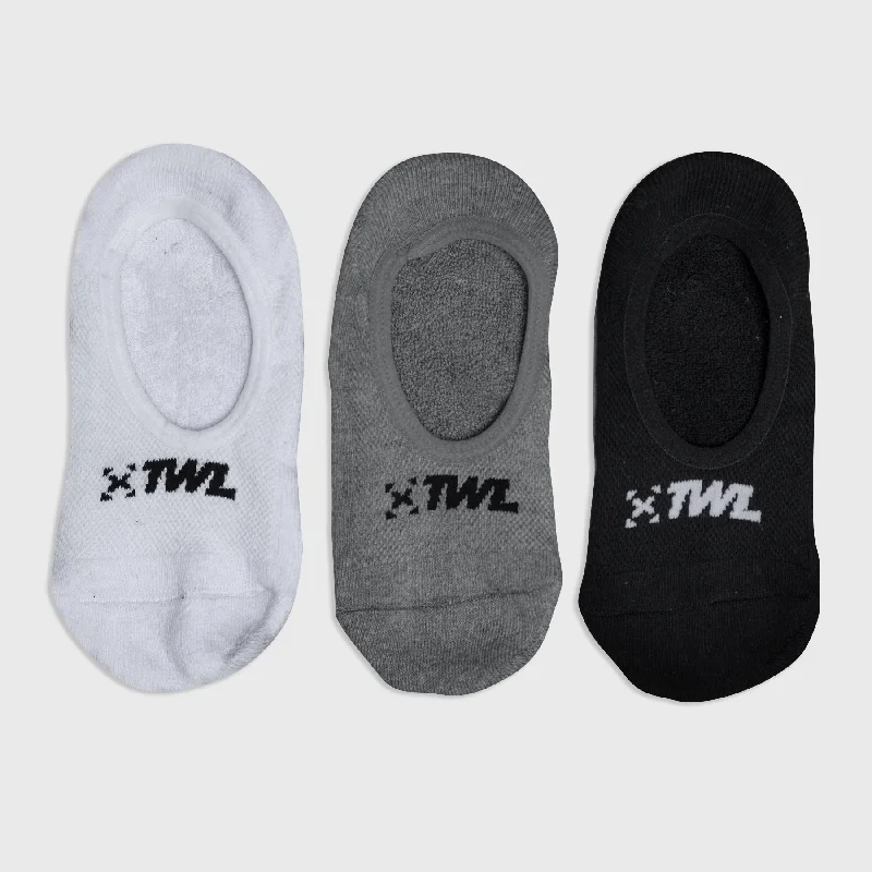 TWL - 3PK EVERYDAY INVISIBLE TRAINER LINER SOCKS - BLACK/WHITE/CHARCOAL MARL