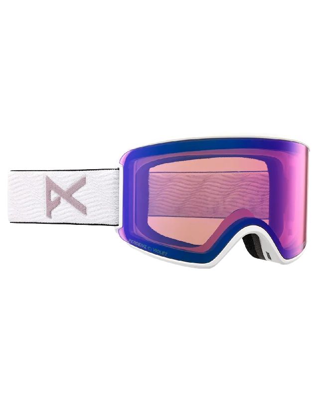 Anon Women's M3 Snow Goggles + Bonus Lens + Mfi® Face Mask - White/Perceive Variable Violet Lens