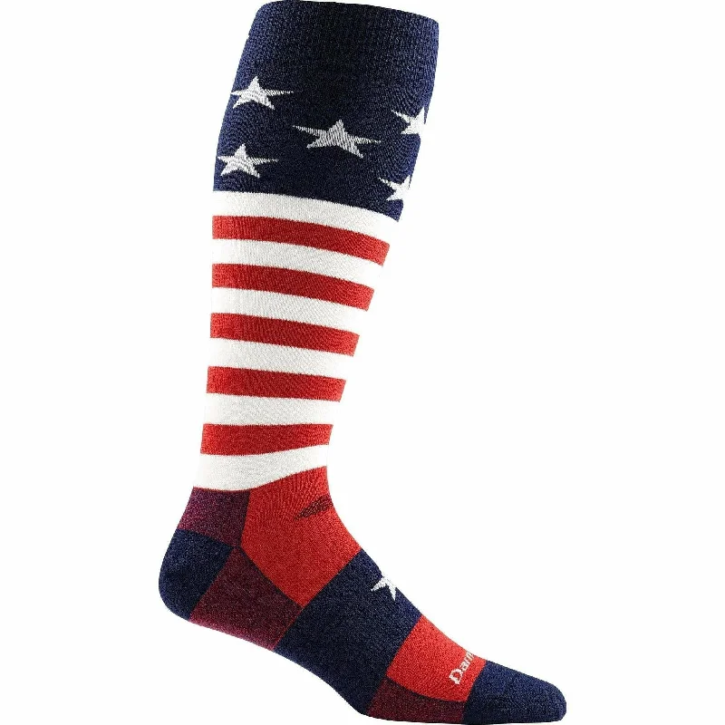 Darn Tough Mens Captain Stripe Over-the-Calf Midweight Ski & Snowboard Socks