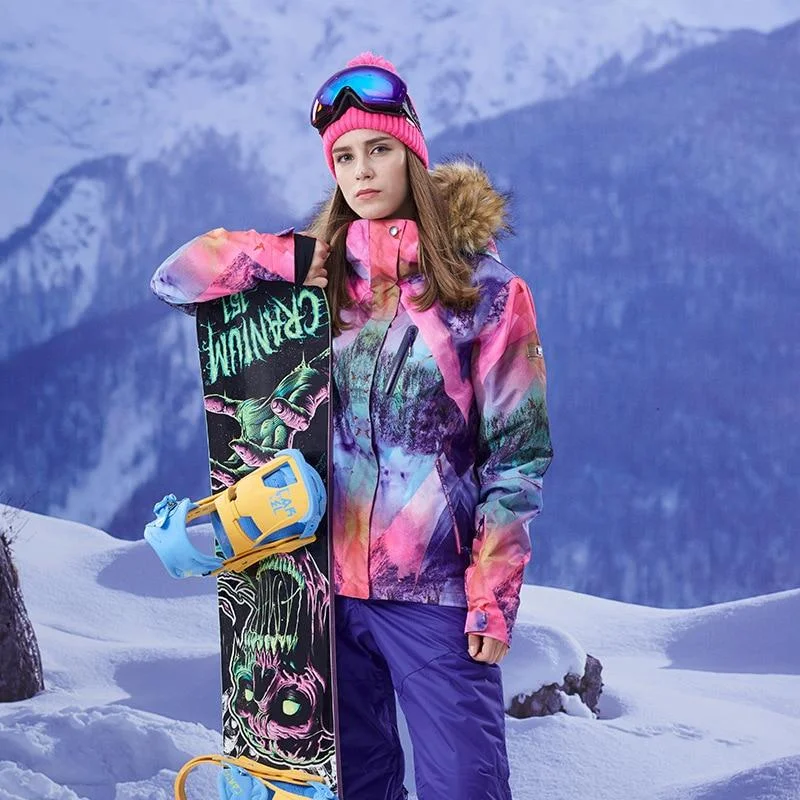 GSOU SNOW Waterproof Patterned Snowboard Jacket - Women's